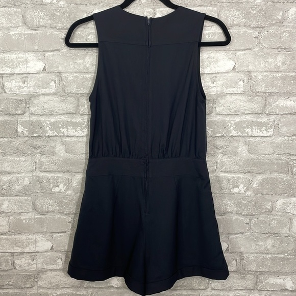 BLQ Pleated Navy Romper - Picture 9 of 11